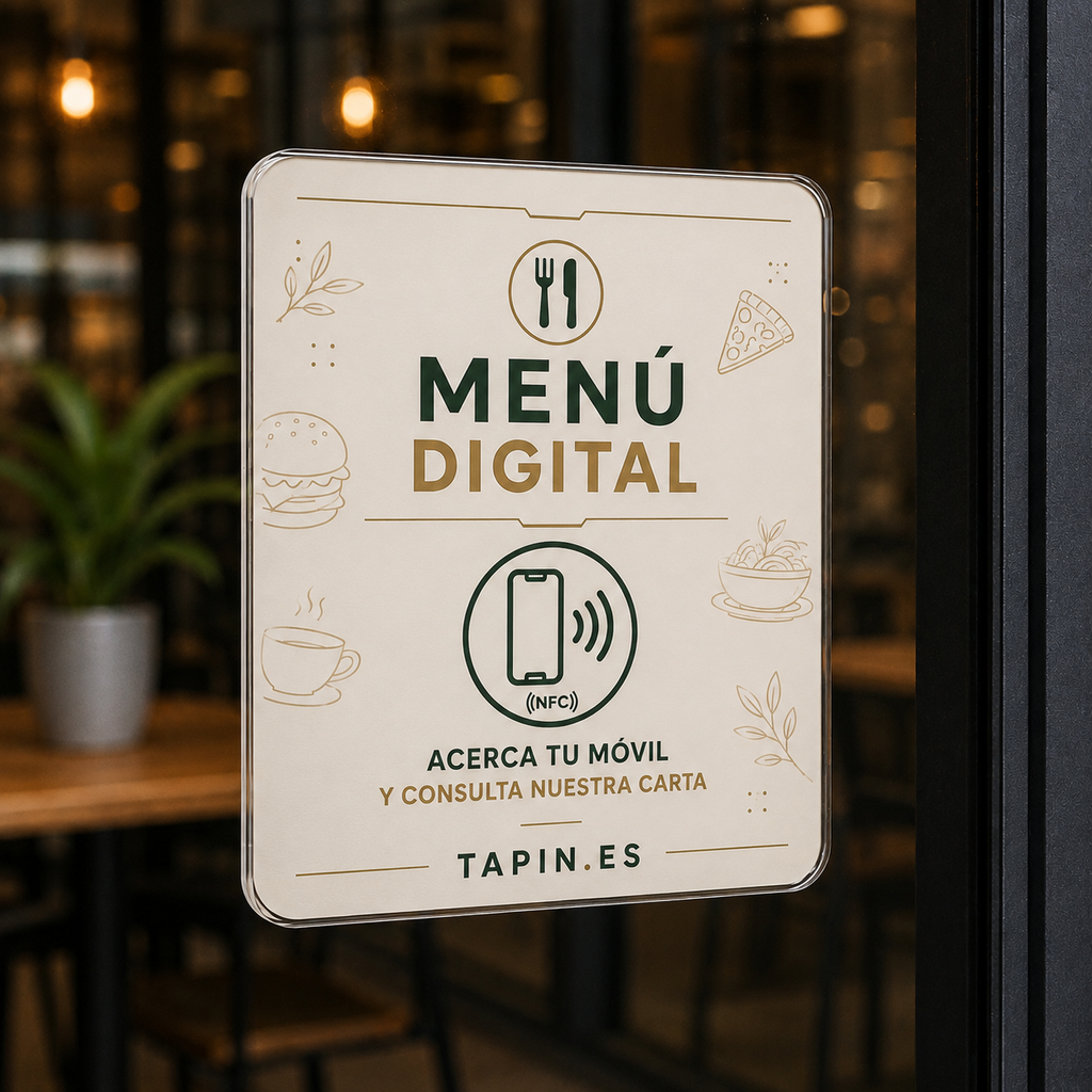 Placa NFC para Reseñas, Redes Sociales y Reservas