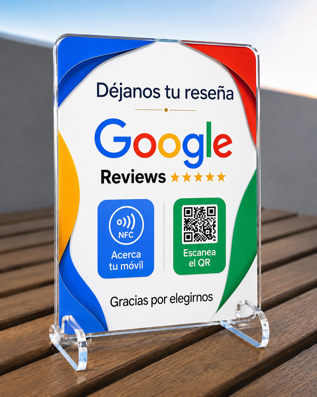Expositor NFC para Reseñas, Redes Sociales y Wifi