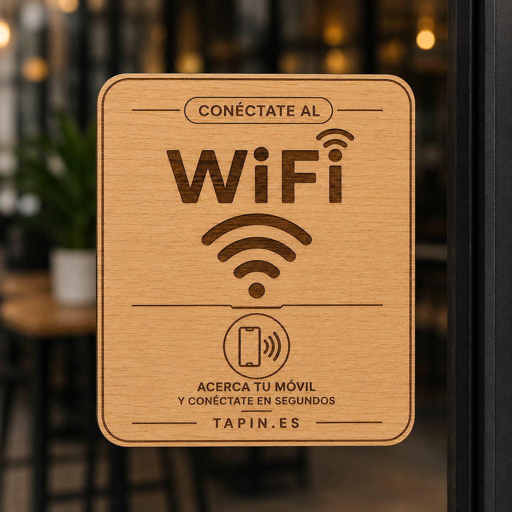 Placa NFC para Reseñas, Redes Sociales y Reservas