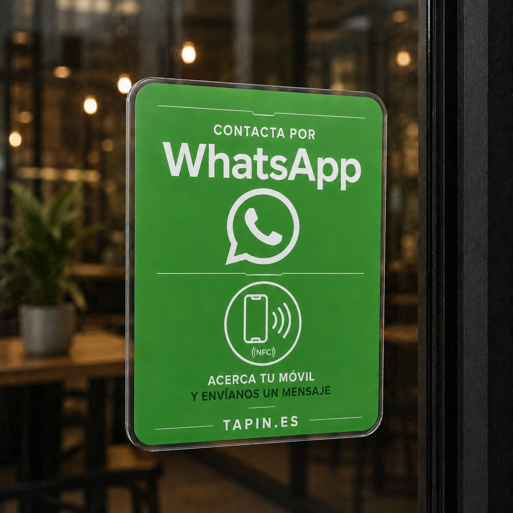 Placa NFC para Reseñas, Redes Sociales y Reservas