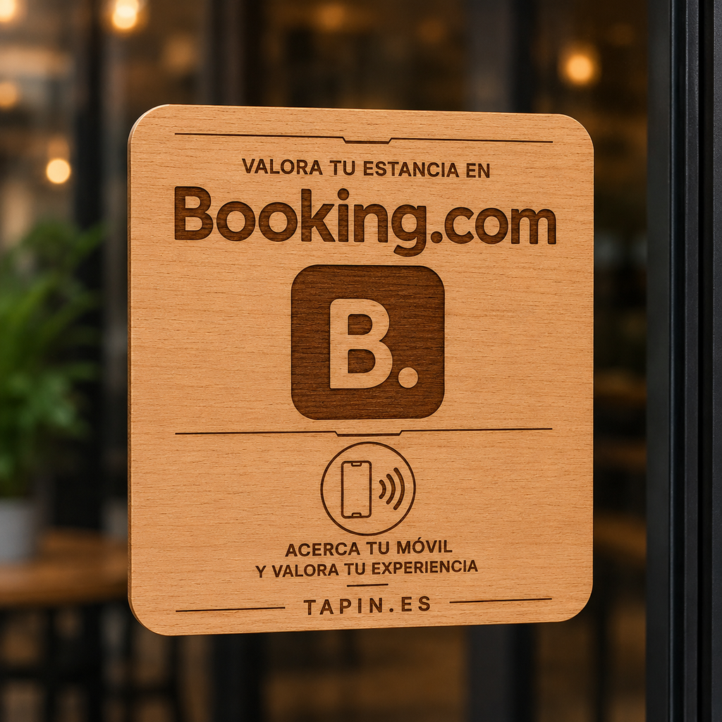 Placa NFC para Reseñas, Redes Sociales y Reservas