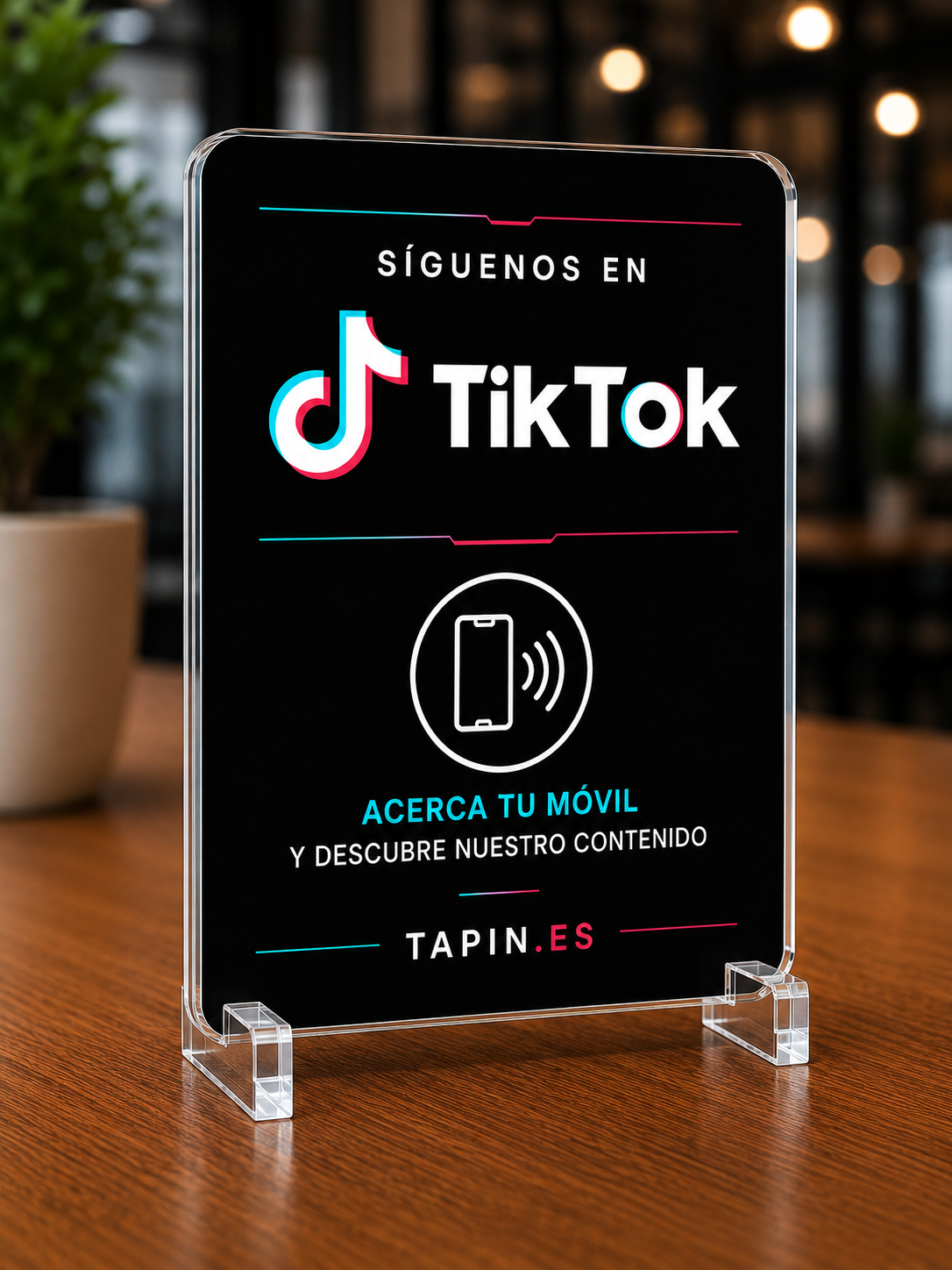 Expositor NFC para Reseñas, Redes Sociales y Wifi