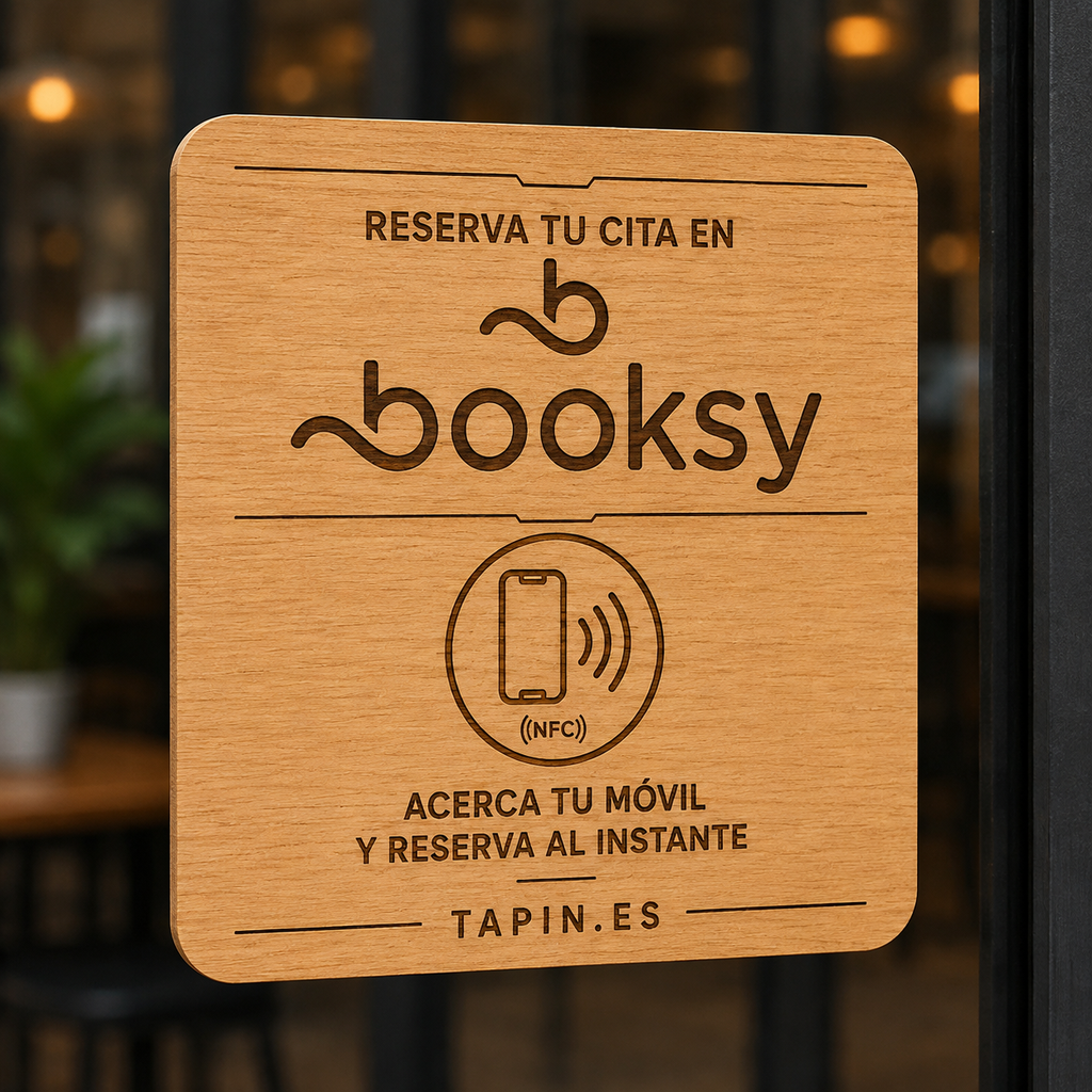 Placa NFC para Reseñas, Redes Sociales y Reservas