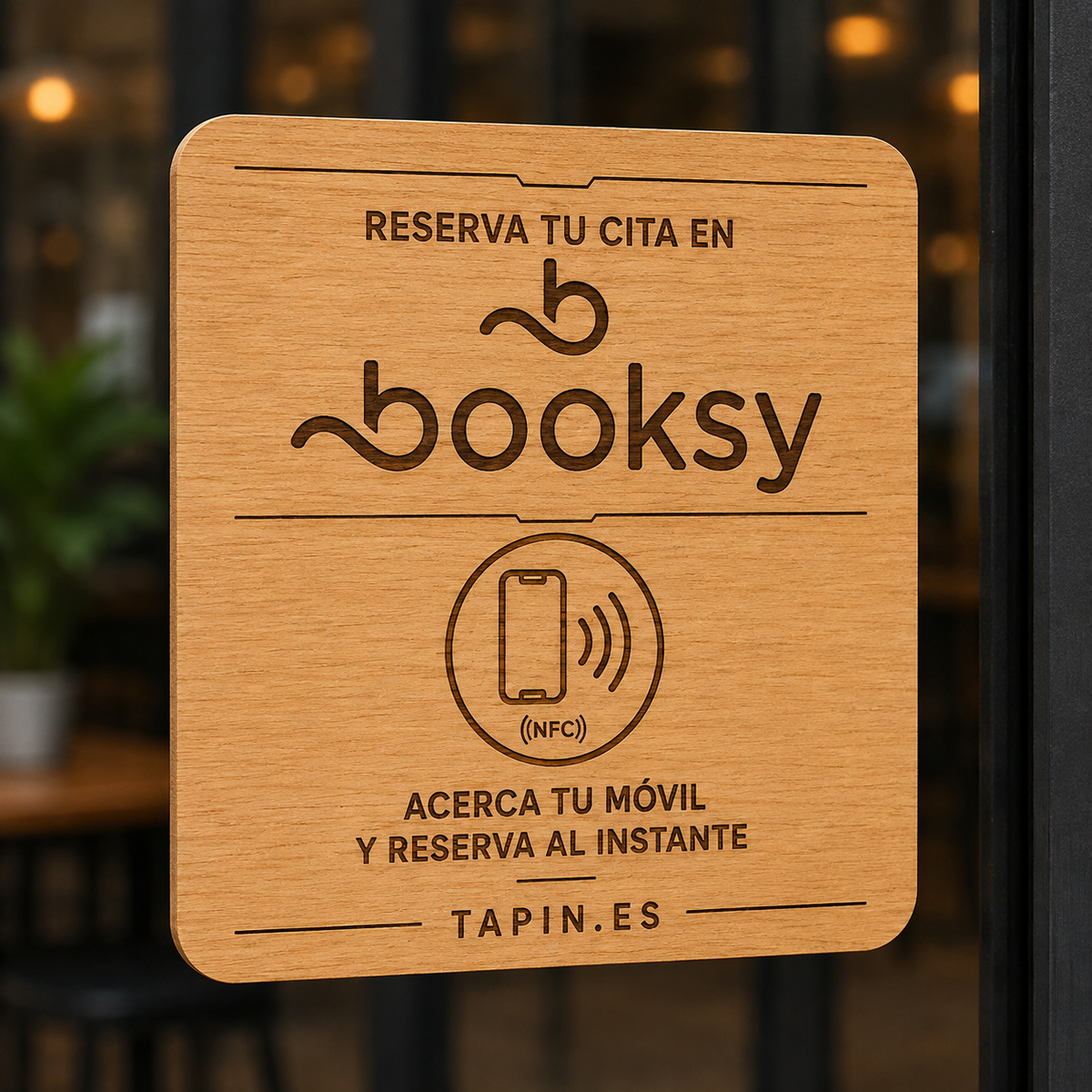 Placa NFC para Reseñas, Redes Sociales y Reservas