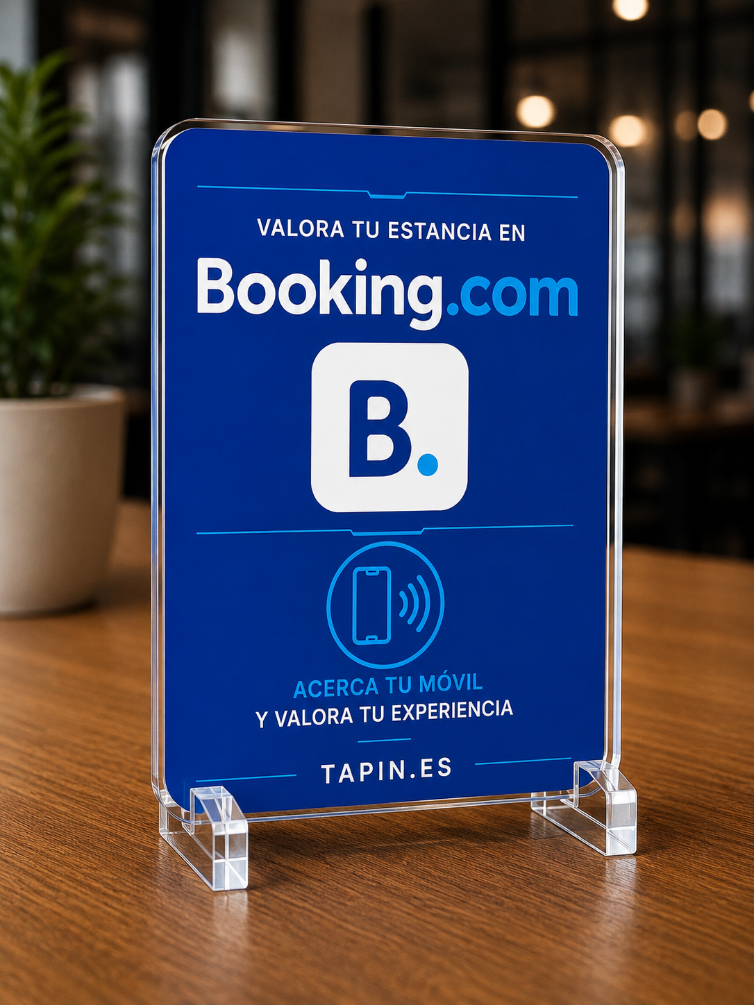 Expositor NFC para Reseñas, Redes Sociales y Wifi
