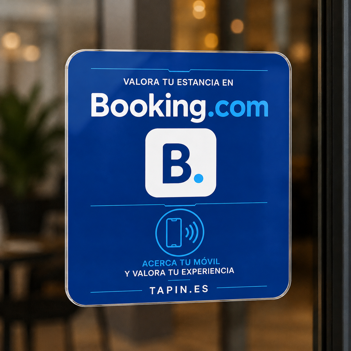 Placa NFC para Reseñas, Redes Sociales y Reservas