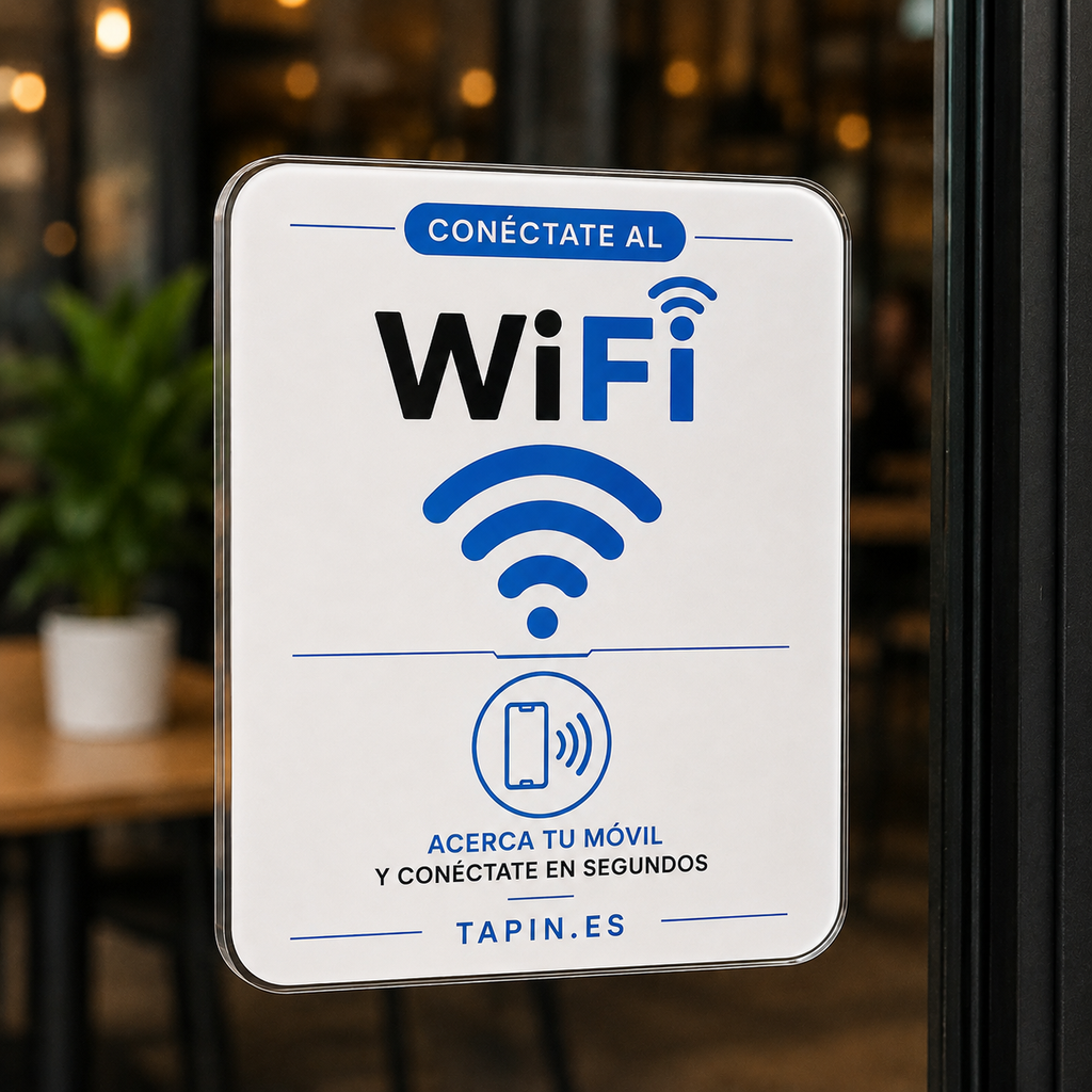Placa NFC para Reseñas, Redes Sociales y Reservas