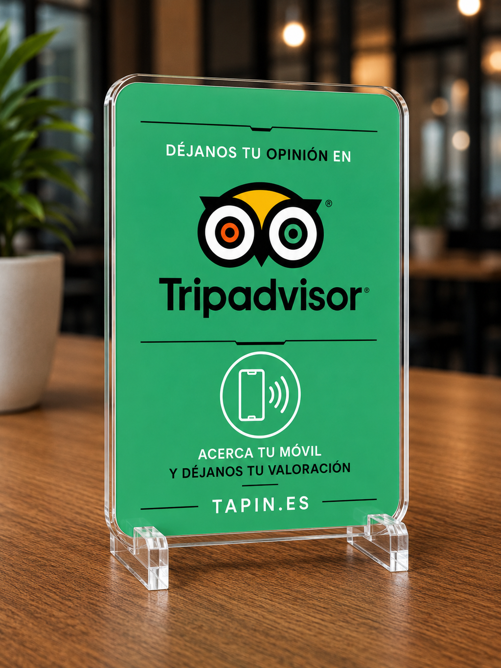 Expositor NFC para Reseñas, Redes Sociales y Wifi