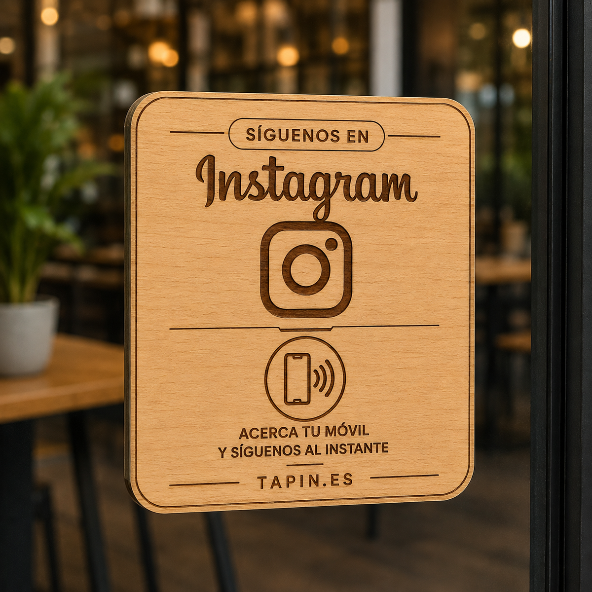 Placa NFC para Reseñas, Redes Sociales y Reservas