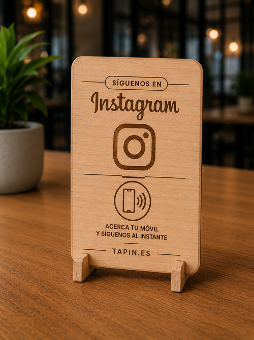 Expositor NFC para Reseñas, Redes Sociales y Wifi