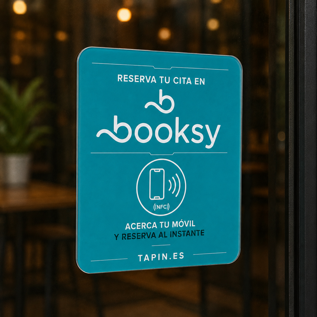 Placa NFC para Reseñas, Redes Sociales y Reservas