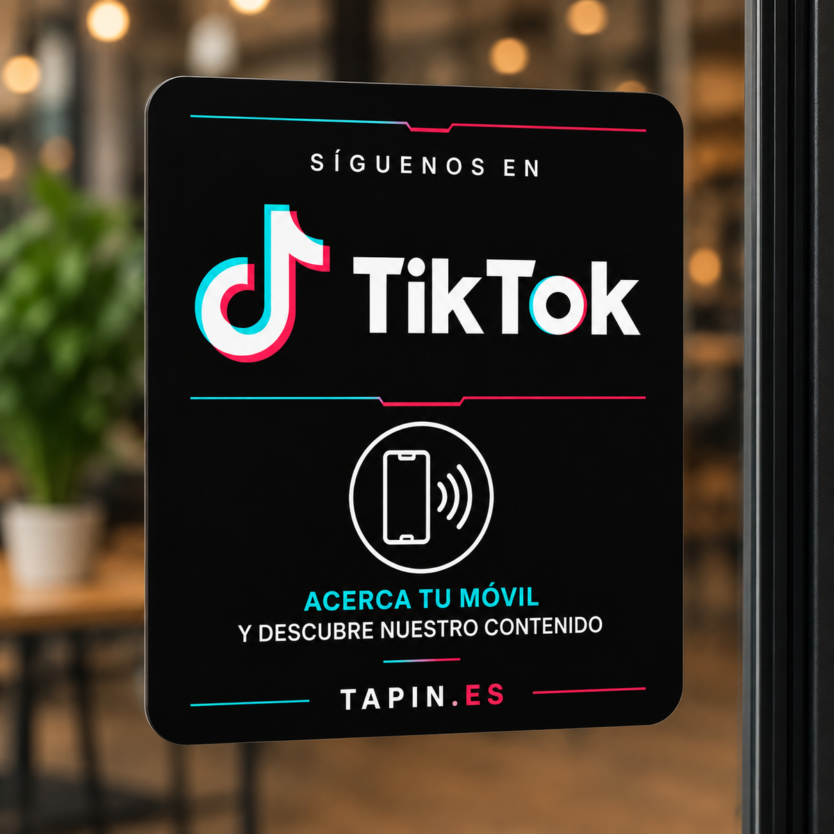 Placa NFC para Reseñas, Redes Sociales y Reservas