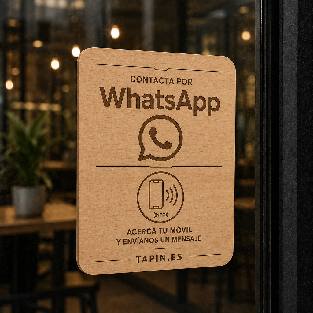Placa NFC para Reseñas, Redes Sociales y Reservas