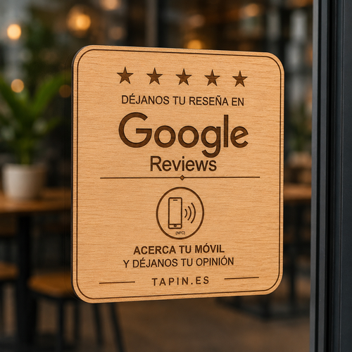 Placa NFC para Reseñas, Redes Sociales y Reservas