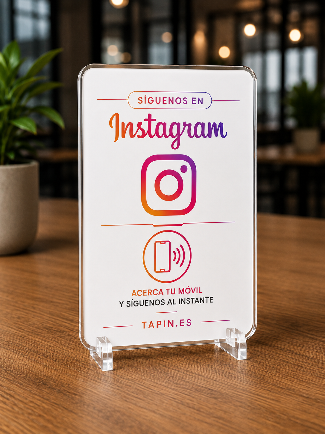 Expositor NFC para Reseñas, Redes Sociales y Wifi