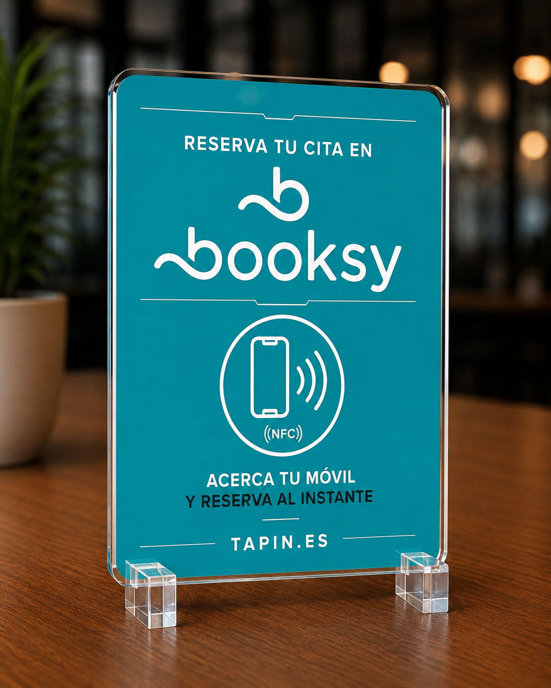 Expositor NFC para Reseñas, Redes Sociales y Wifi
