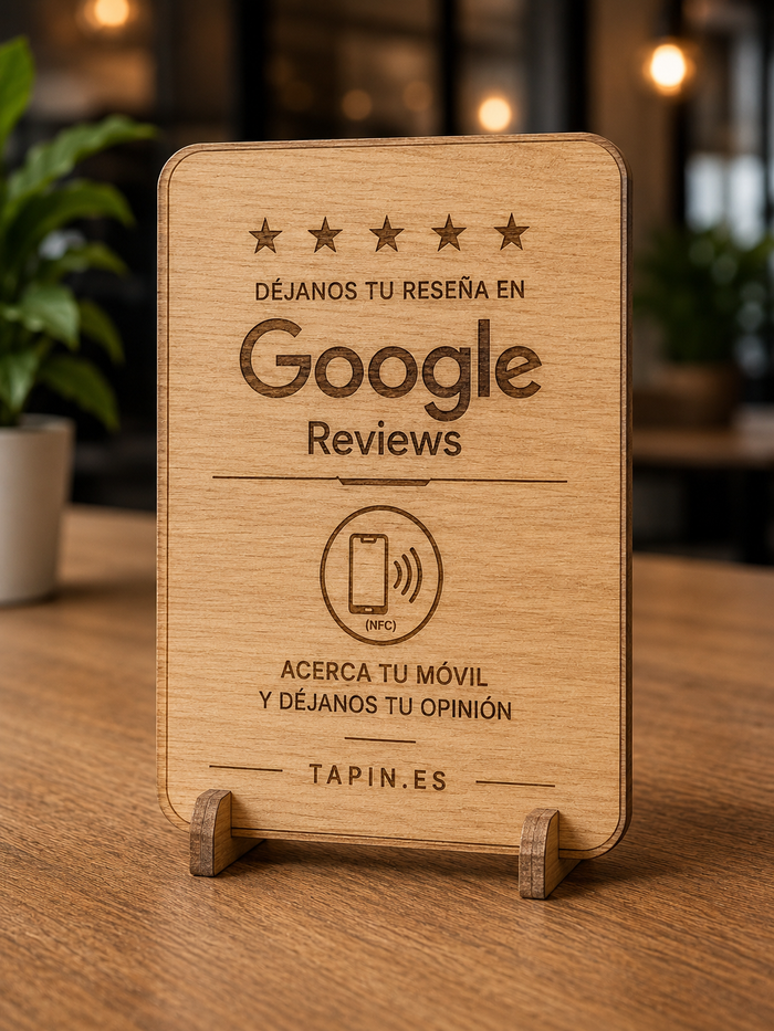Expositor NFC para Reseñas, Redes Sociales y Wifi